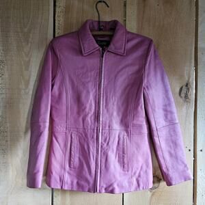 VINTAGE EXCELLED COLLECTION BARBIE PINK WOMEN’S LEATHER JACKET SIZE SMALL Y2K